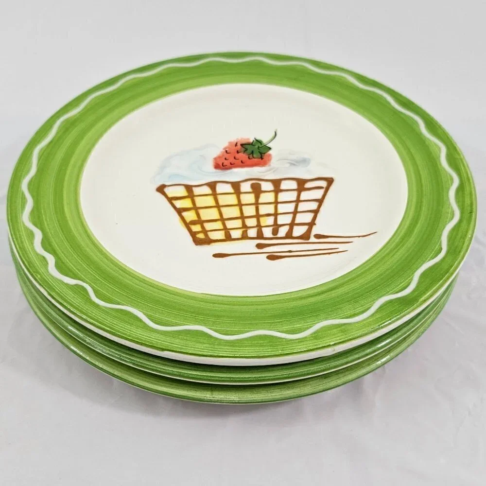 Sonoma Home Goods Strawberry Luncheon Dessert Plates Made in Italy – Set of 3